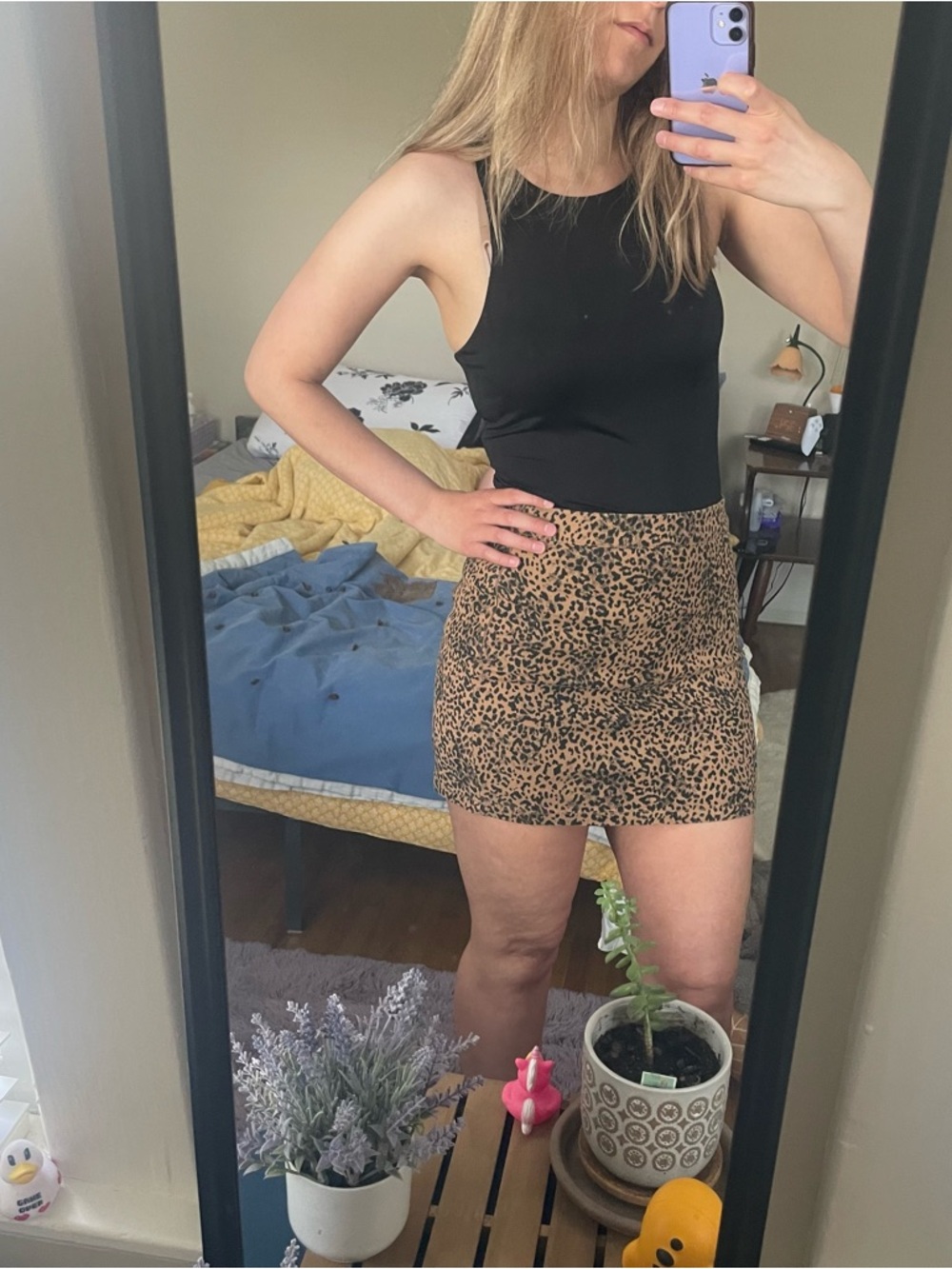 Forever 21 Leopard Print Mini Skirt in Tan and Black